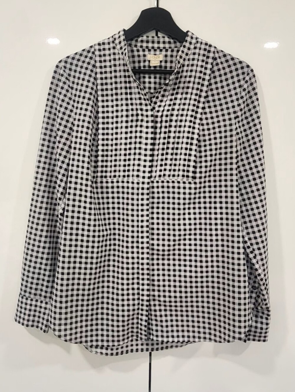J. Crew Black & White Gingham Relaxed Button-Down Shirt Size S